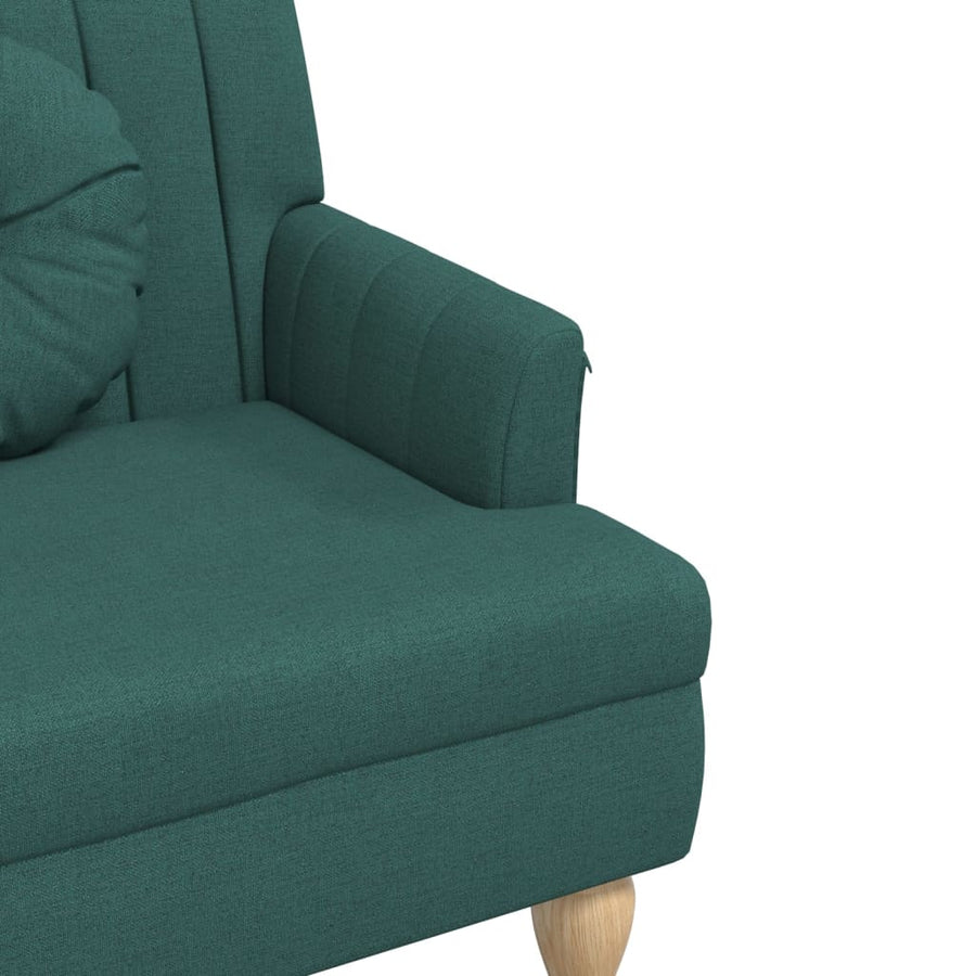 Bankje Met Kussens 113X64,5X75,5 Cm Stof Donkergroen