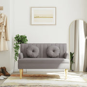 Bankje stof taupe 113x64,5x75,5 cm
