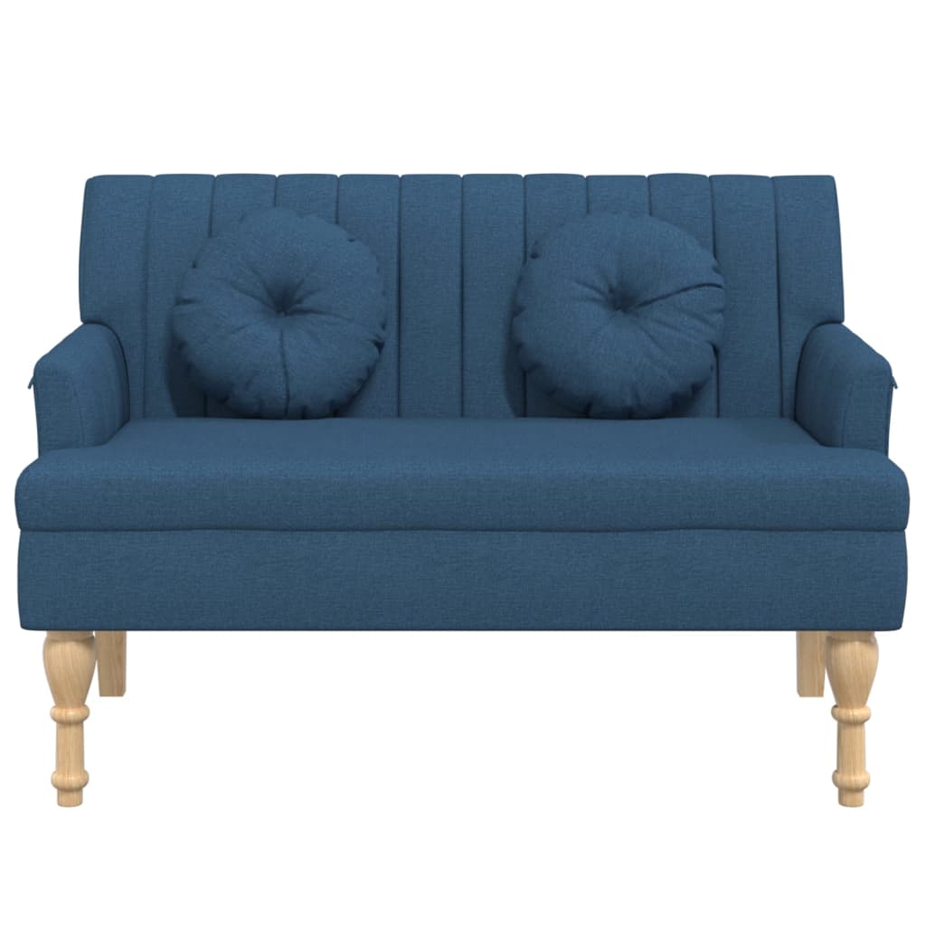 Bankje Met Kussens 113X64,5X75,5 Cm Stof Blauw
