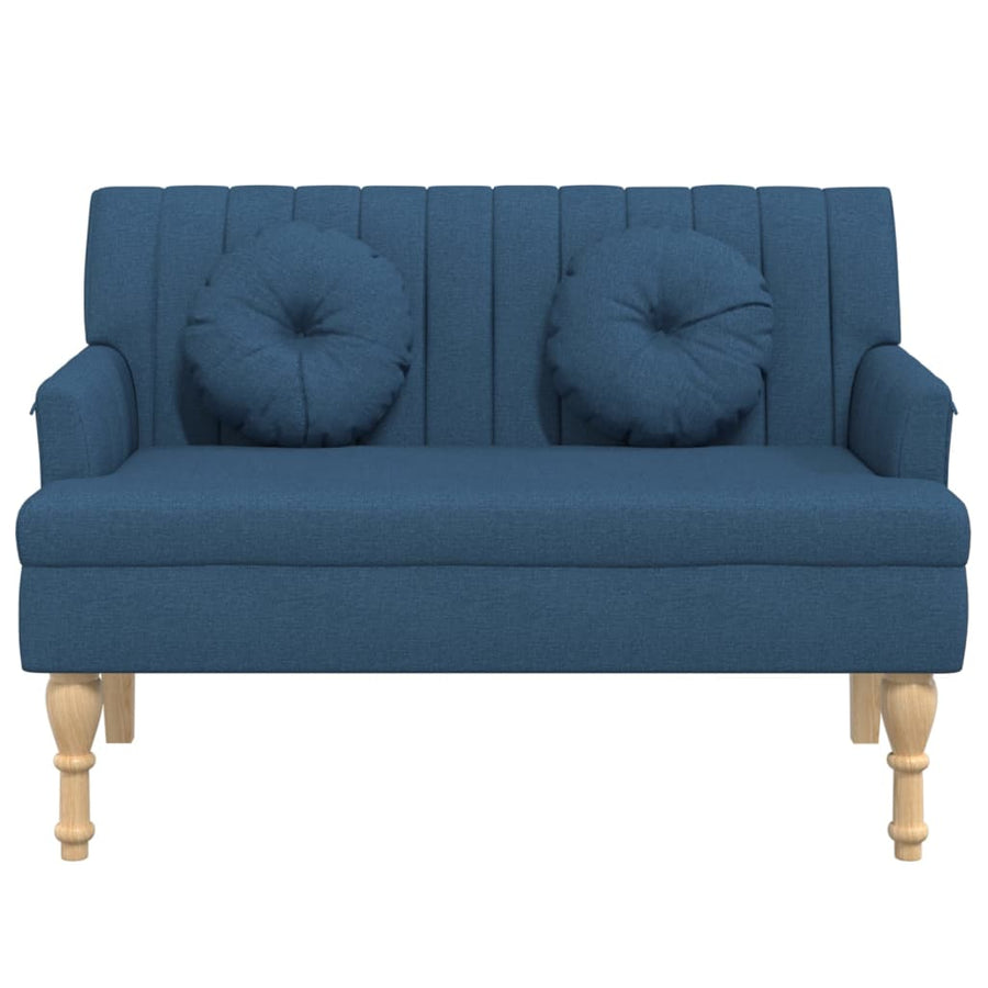 Bankje Met Kussens 113X64,5X75,5 Cm Stof Blauw