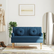 Bankje 113x64,5x75,5 cm stof blauw