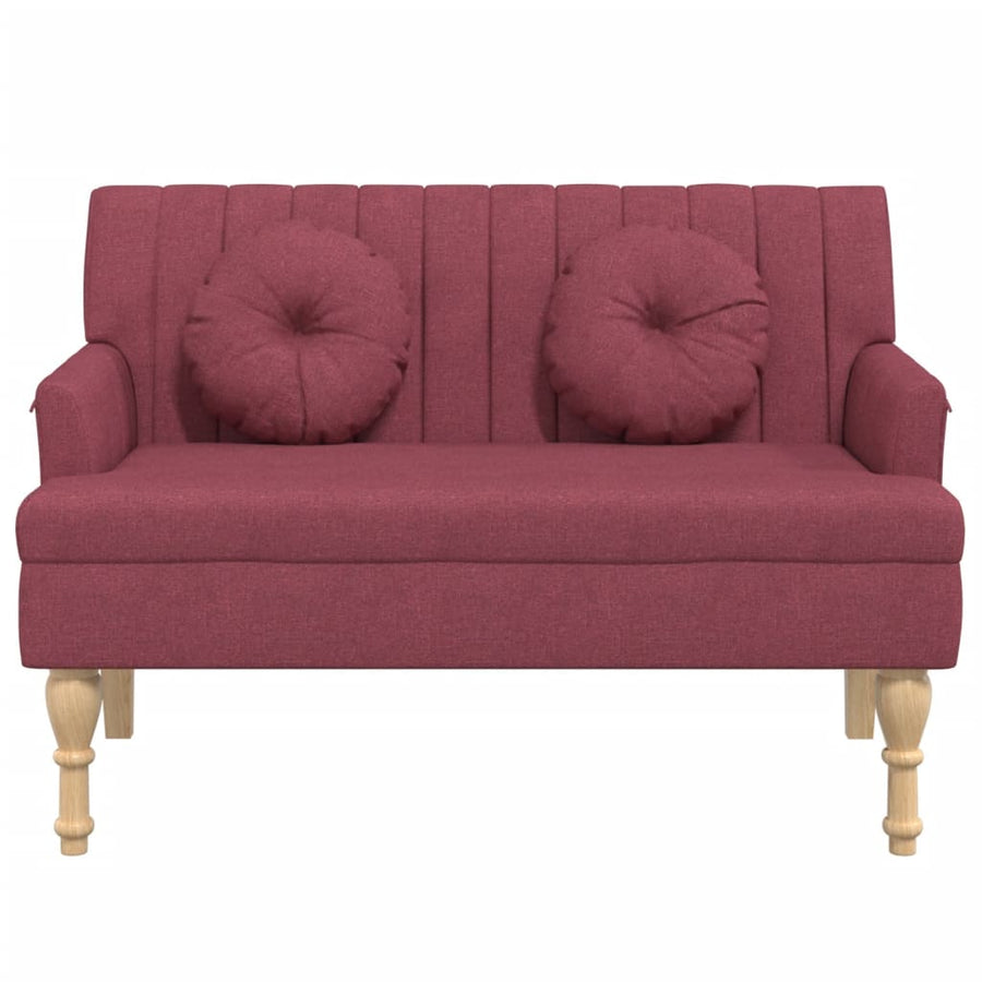 Bankje Met Kussens 113X64,5X75,5 Cm Stof Wijnrood