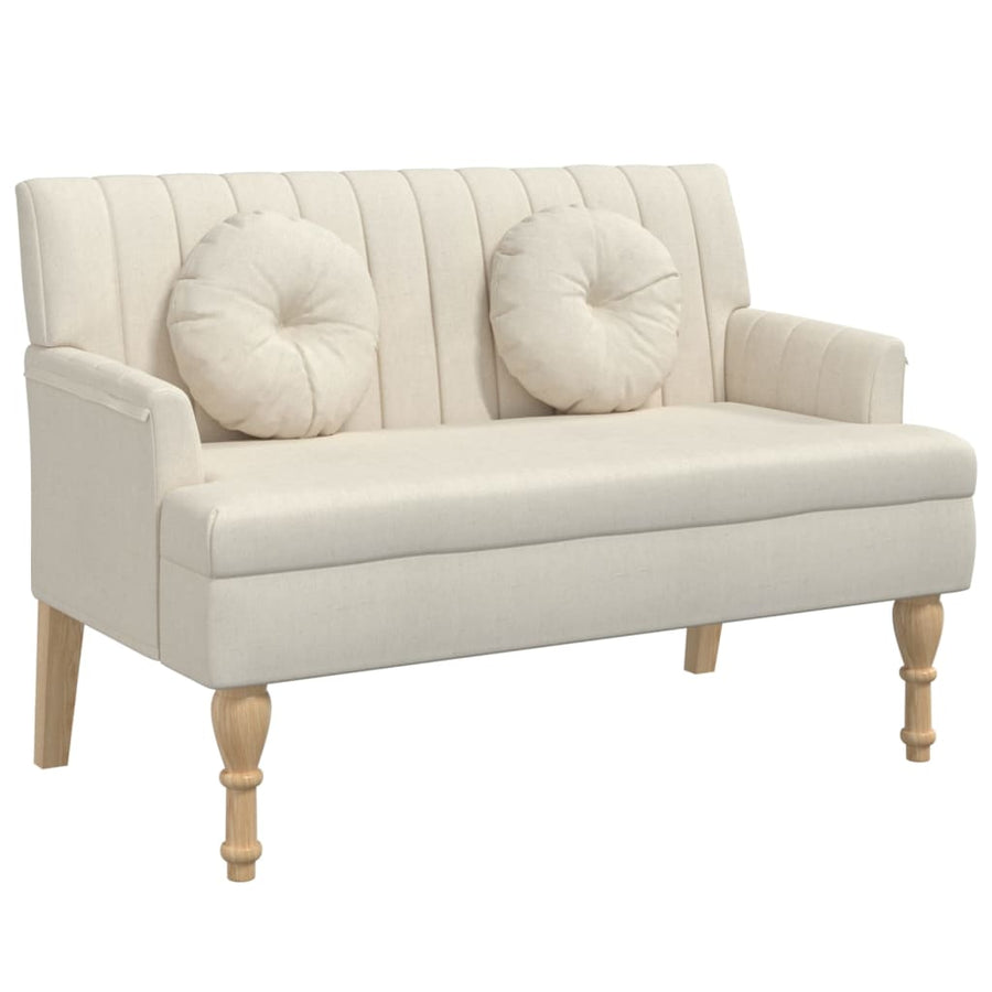 Bankje Met Kussens 113X64,5X75,5 Cm Stof Linnen