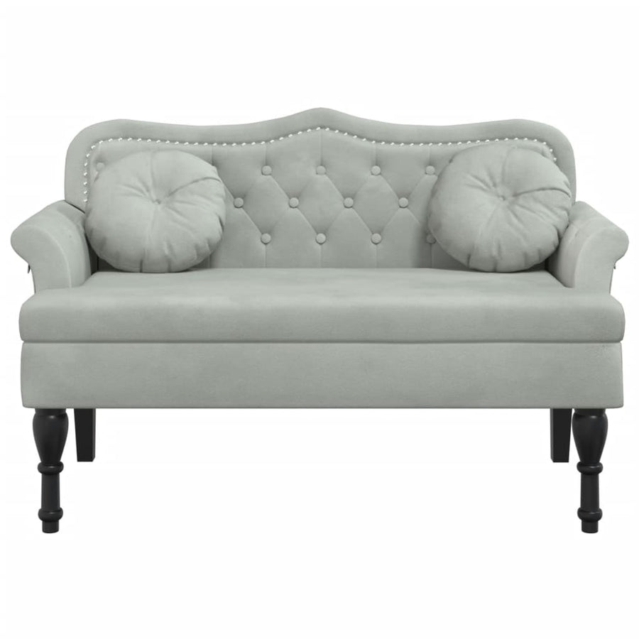 Bankje Met Kussens 120,5X65X75 Cm Fluweel Lichtgrijs