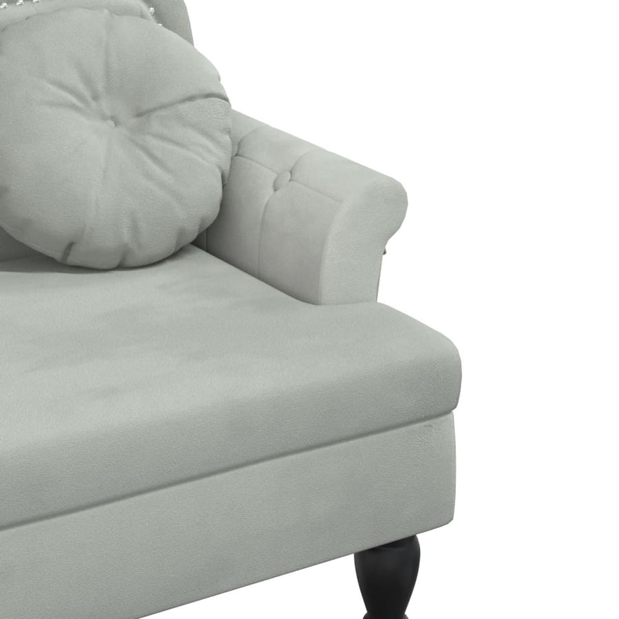 Bankje Met Kussens 120,5X65X75 Cm Fluweel Lichtgrijs