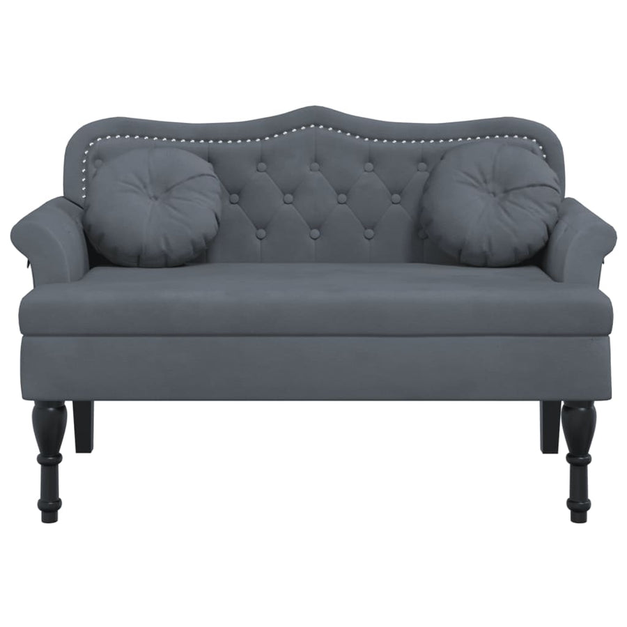 Bankje Met Kussens 120,5X65X75 Cm Fluweel Donkergrijs