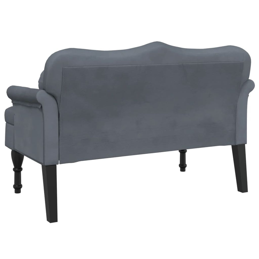 Bankje Met Kussens 120,5X65X75 Cm Fluweel Donkergrijs