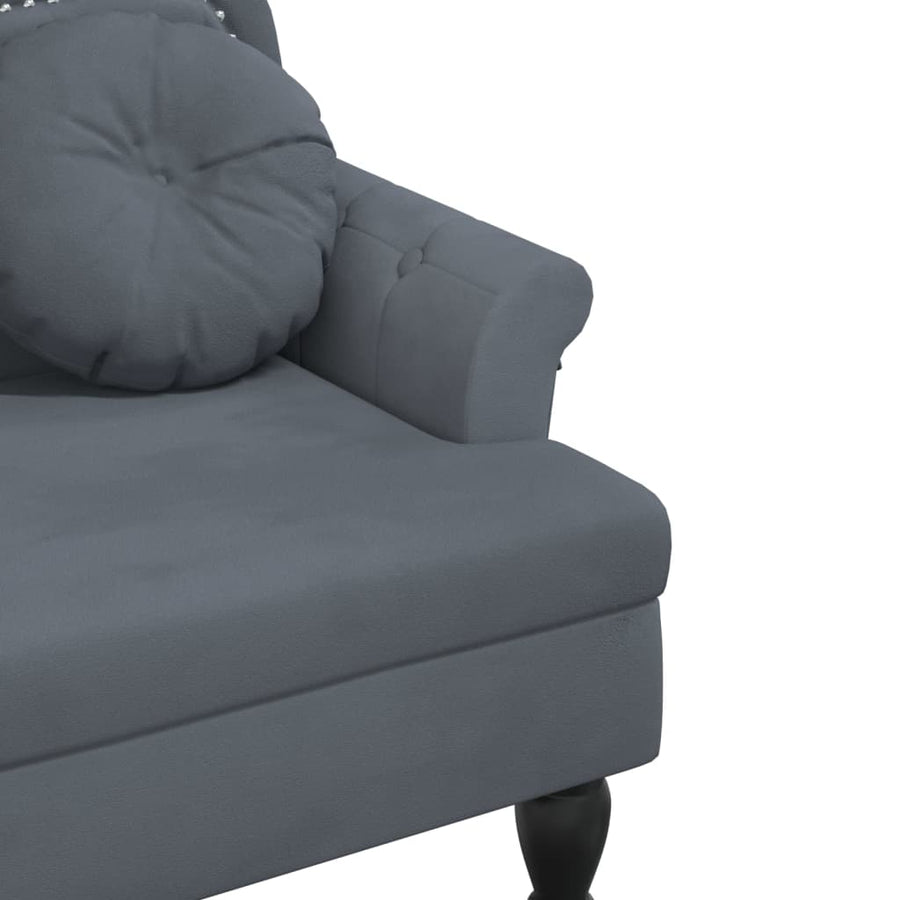 Bankje Met Kussens 120,5X65X75 Cm Fluweel Donkergrijs