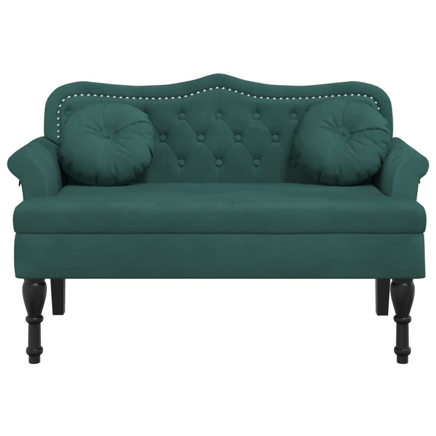 Bankje Met Kussens 120,5X65X75 Cm Fluweel Donkergroen