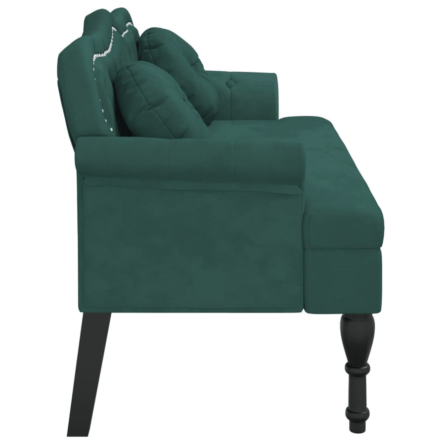 Bankje Met Kussens 120,5X65X75 Cm Fluweel Donkergroen