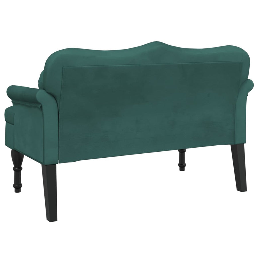 Bankje Met Kussens 120,5X65X75 Cm Fluweel Donkergroen