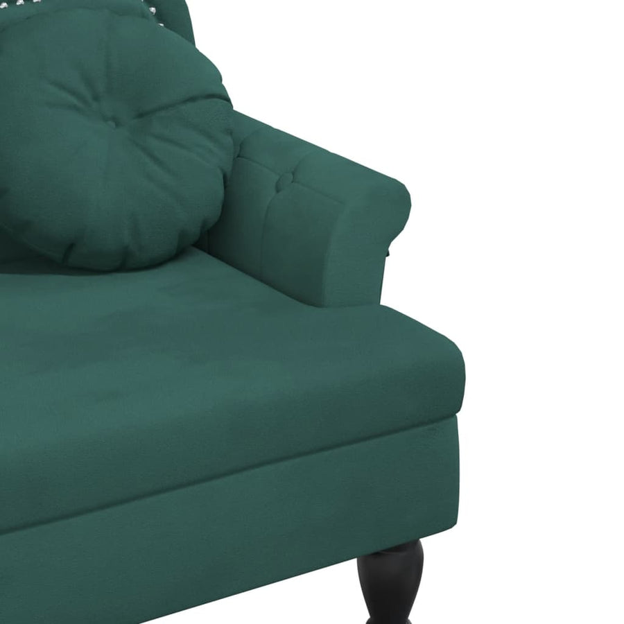 Bankje Met Kussens 120,5X65X75 Cm Fluweel Donkergroen
