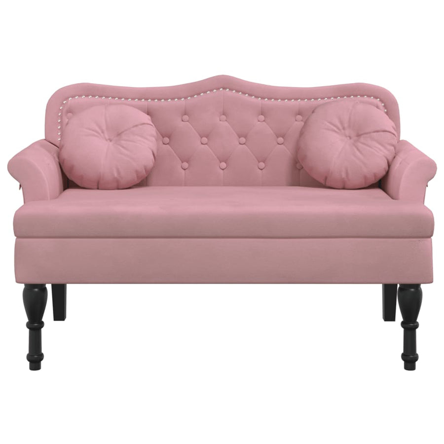Bankje Met Kussens 120,5X65X75 Cm Fluweel Roze
