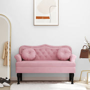 Bankje 120,5x65x75 cm fluweel roze