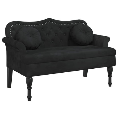Bankje Met Kussens 120,5X65X75 Cm Fluweel Zwart