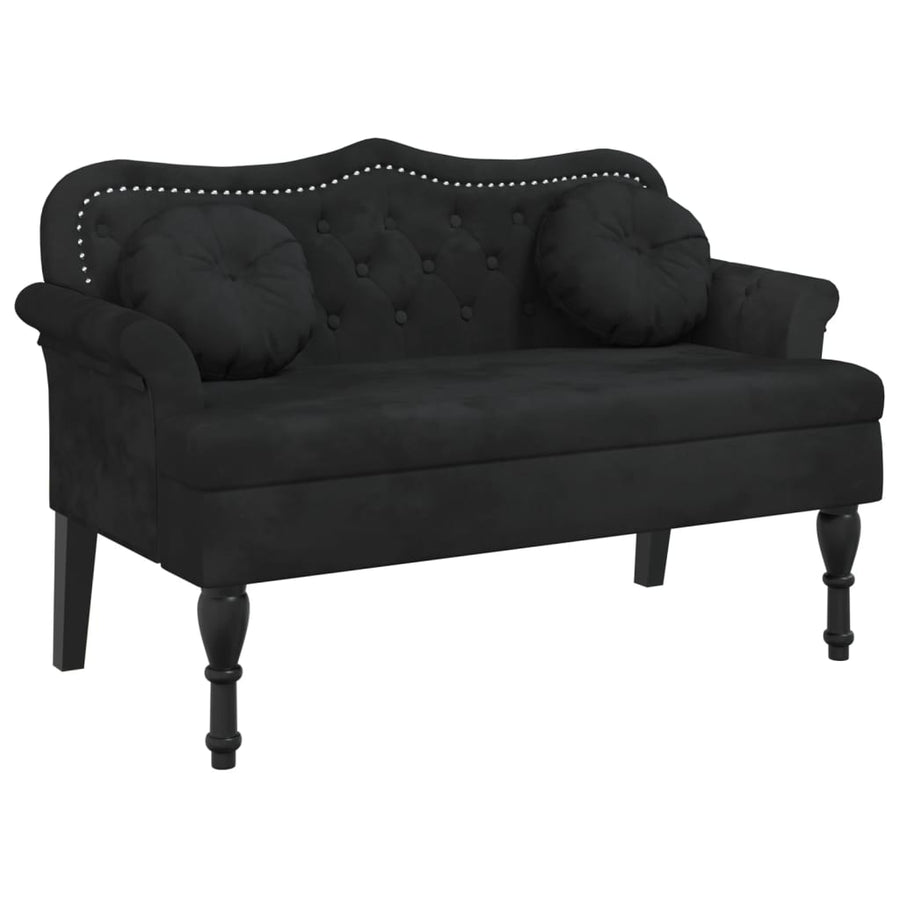 Bankje Met Kussens 120,5X65X75 Cm Fluweel Zwart