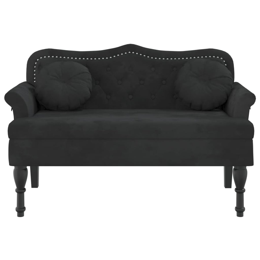 Bankje Met Kussens 120,5X65X75 Cm Fluweel Zwart