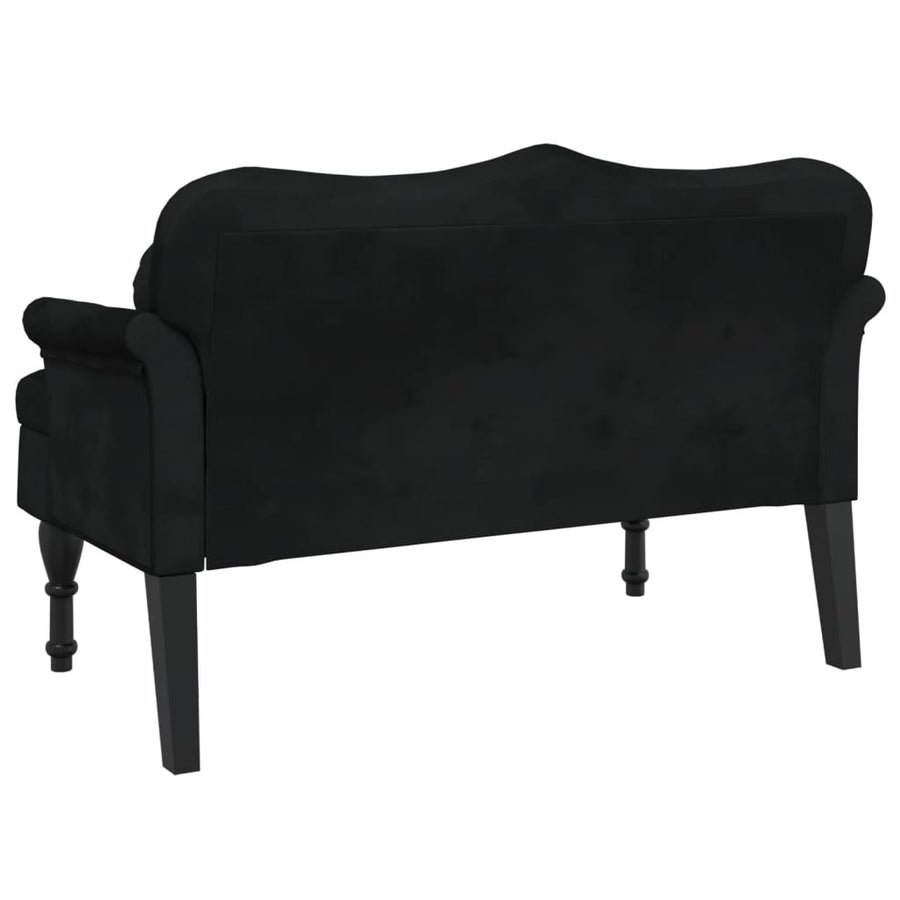 Bankje Met Kussens 120,5X65X75 Cm Fluweel Zwart
