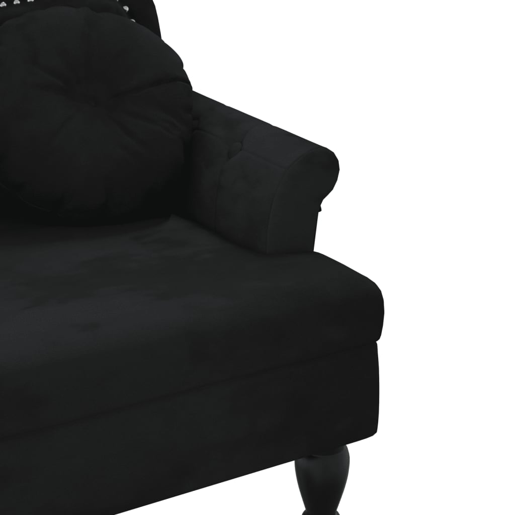 Bankje Met Kussens 120,5X65X75 Cm Fluweel Zwart