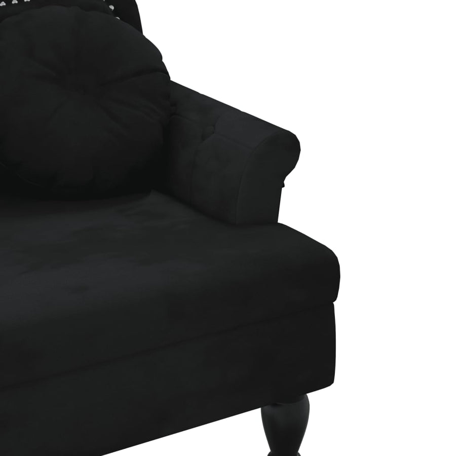 Bankje Met Kussens 120,5X65X75 Cm Fluweel Zwart