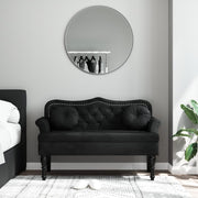 Bank fluweel zwart 120,5x65x75 cm