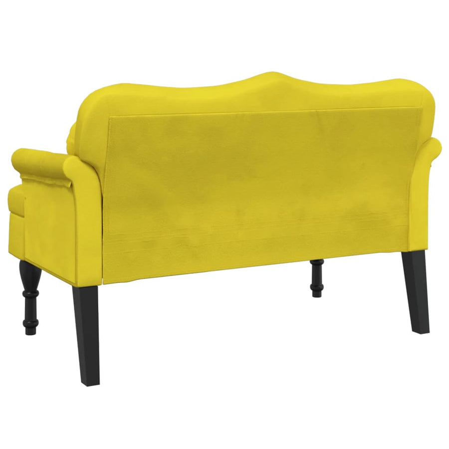 Bankje Met Kussens 120,5X65X75 Cm Fluweel Geel