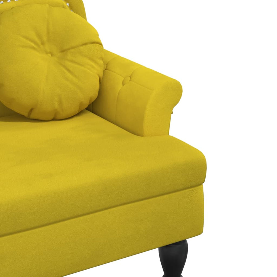 Bankje Met Kussens 120,5X65X75 Cm Fluweel Geel
