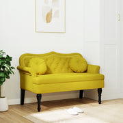 Bankje 120,5x65x75 cm fluweel geel