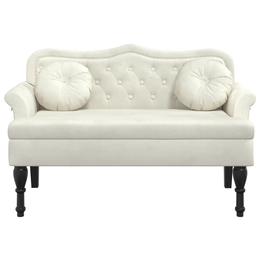 Bankje Met Kussens 120,5X65X75 Cm Fluweel Kleurig Crème