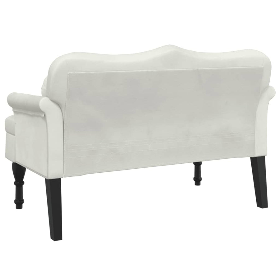 Bankje Met Kussens 120,5X65X75 Cm Fluweel Kleurig Crème