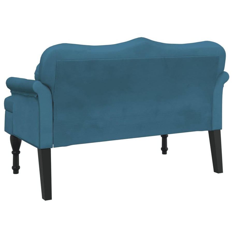 Bankje Met Kussens 120,5X65X75 Cm Fluweel Blauw