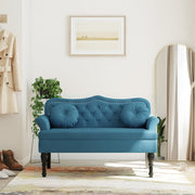 Bankje 120,5x65x75 cm fluweel blauw