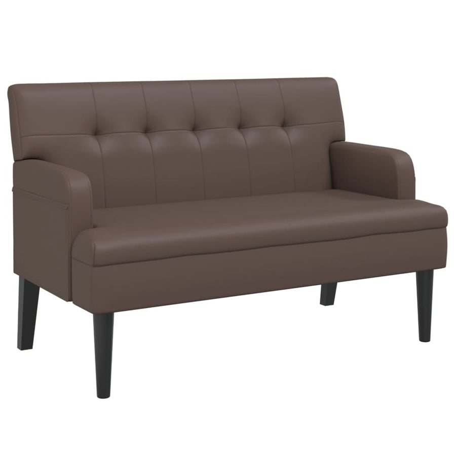 Bankje Met Rugleuning 112X65,5X75 Cm Kunstleer Bruin