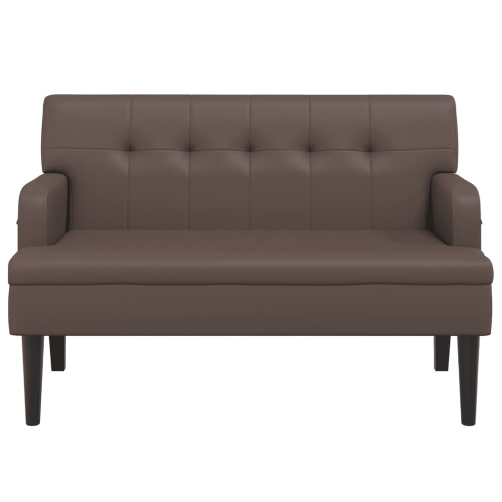 Bankje Met Rugleuning 112X65,5X75 Cm Kunstleer Bruin