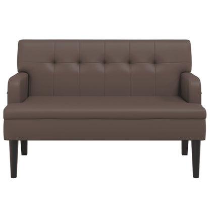 Bankje Met Rugleuning 112X65,5X75 Cm Kunstleer Bruin