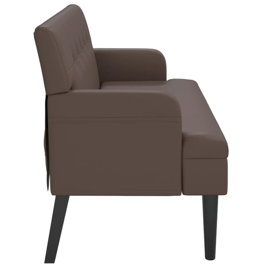 Bankje Met Rugleuning 112X65,5X75 Cm Kunstleer Bruin