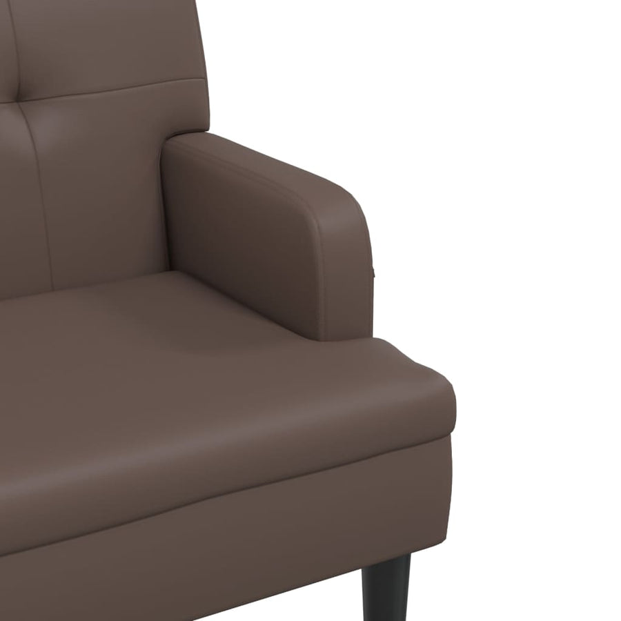 Bankje Met Rugleuning 112X65,5X75 Cm Kunstleer Bruin