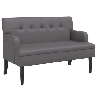 Bankje Met Rugleuning 112X65,5X75 Cm Kunstleer Grijs