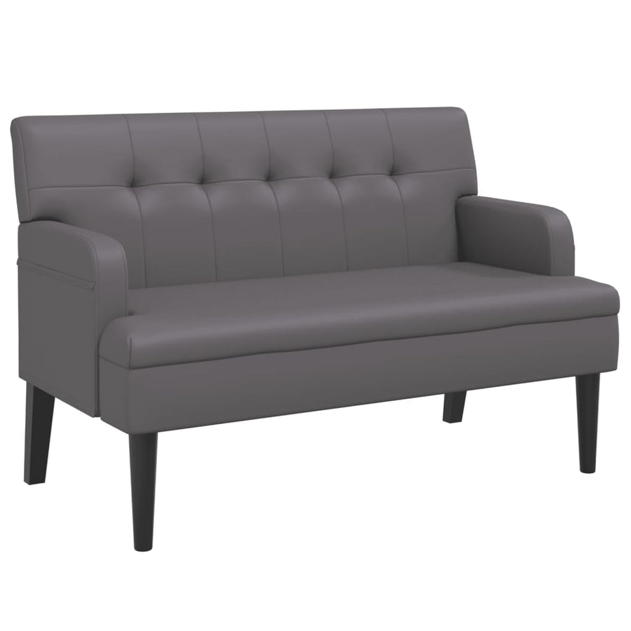 Bankje Met Rugleuning 112X65,5X75 Cm Kunstleer Grijs