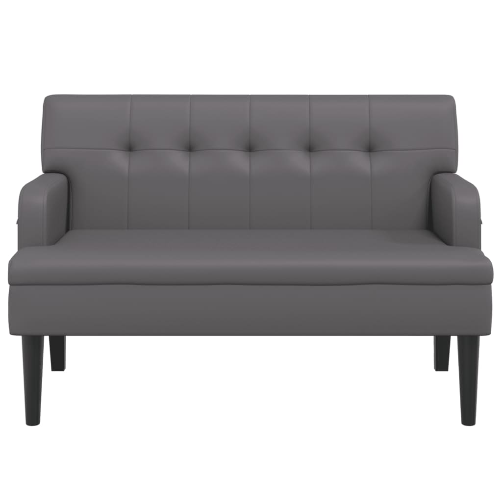 Bankje Met Rugleuning 112X65,5X75 Cm Kunstleer Grijs