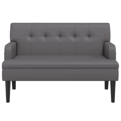Bankje Met Rugleuning 112X65,5X75 Cm Kunstleer Grijs