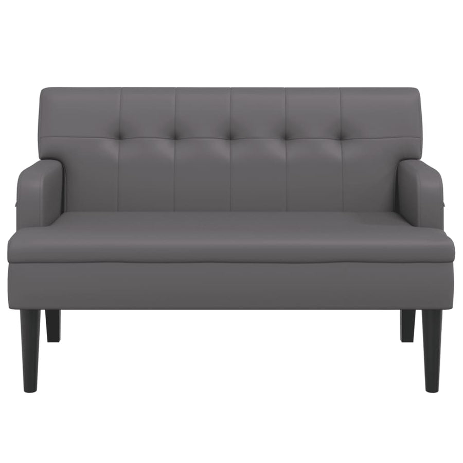 Bankje Met Rugleuning 112X65,5X75 Cm Kunstleer Grijs
