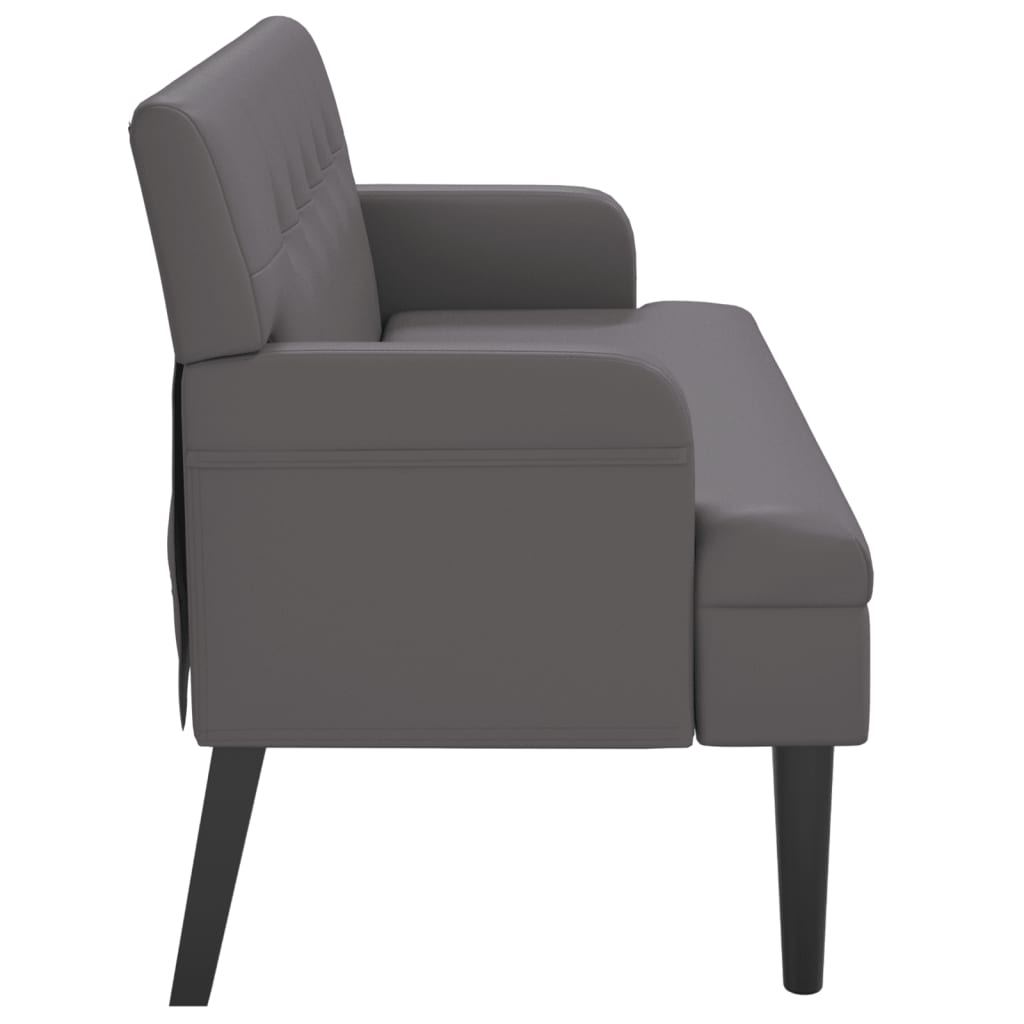 Bankje Met Rugleuning 112X65,5X75 Cm Kunstleer Grijs