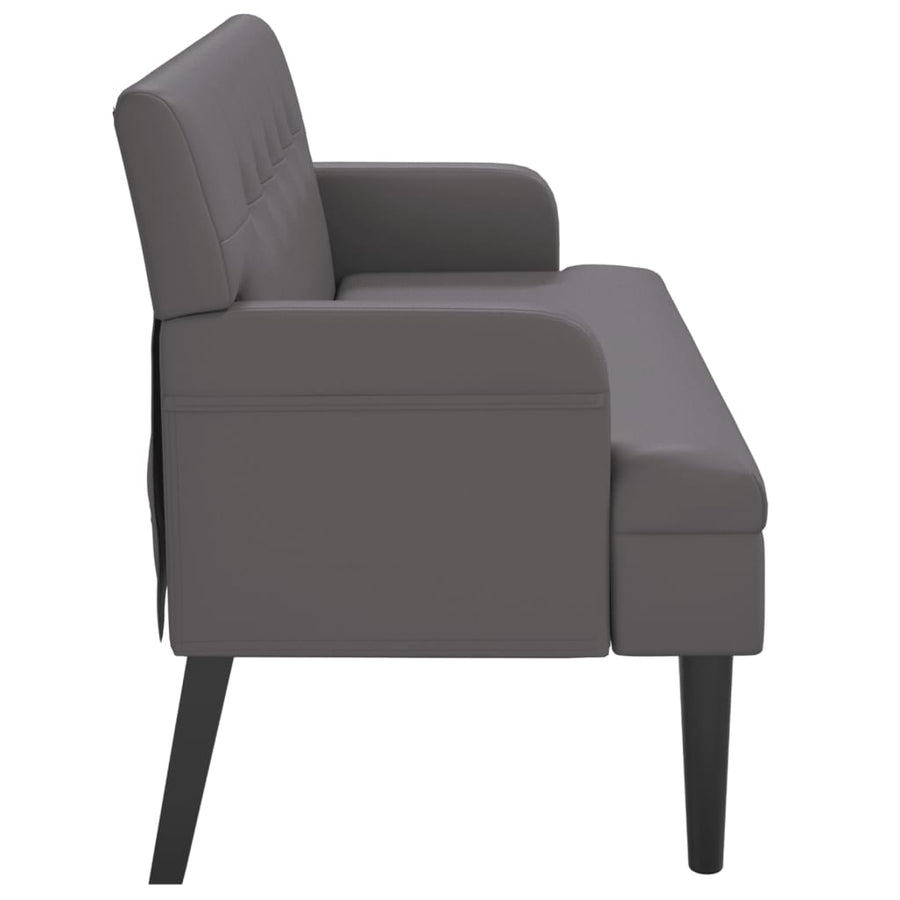 Bankje Met Rugleuning 112X65,5X75 Cm Kunstleer Grijs