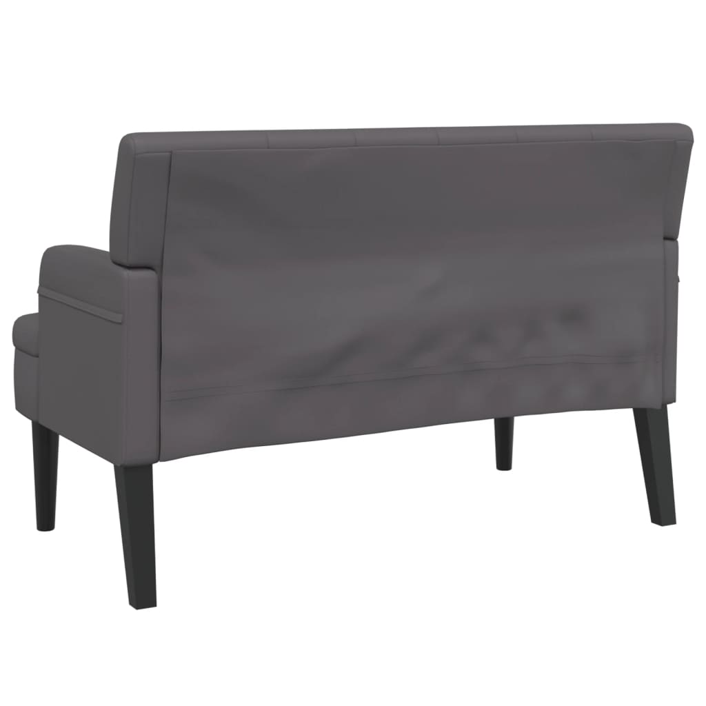 Bankje Met Rugleuning 112X65,5X75 Cm Kunstleer Grijs