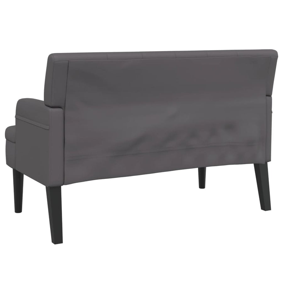 Bankje Met Rugleuning 112X65,5X75 Cm Kunstleer Grijs