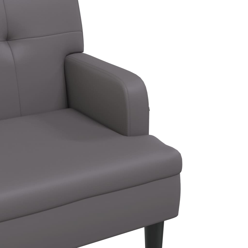 Bankje Met Rugleuning 112X65,5X75 Cm Kunstleer Grijs