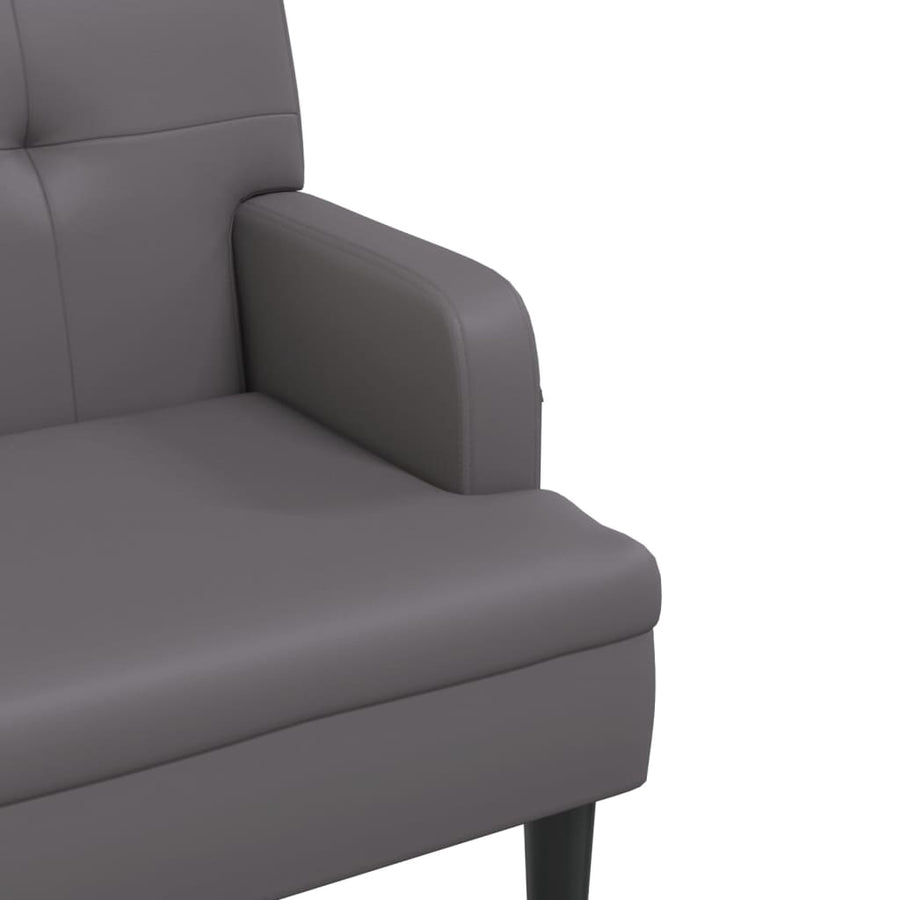 Bankje Met Rugleuning 112X65,5X75 Cm Kunstleer Grijs