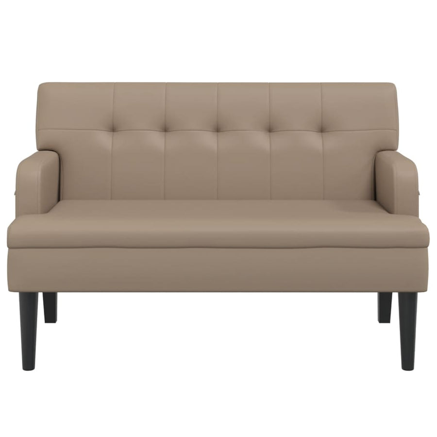 Bankje Met Rugleuning 112X65,5X75 Cm Kunstleer Kleur Cappuccino