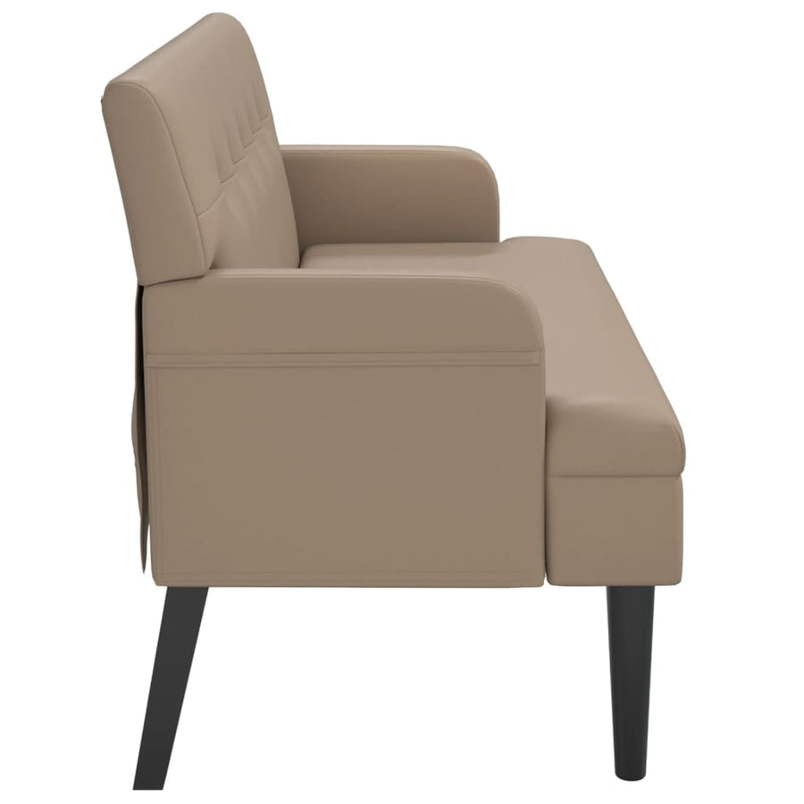 Bankje Met Rugleuning 112X65,5X75 Cm Kunstleer Kleur Cappuccino